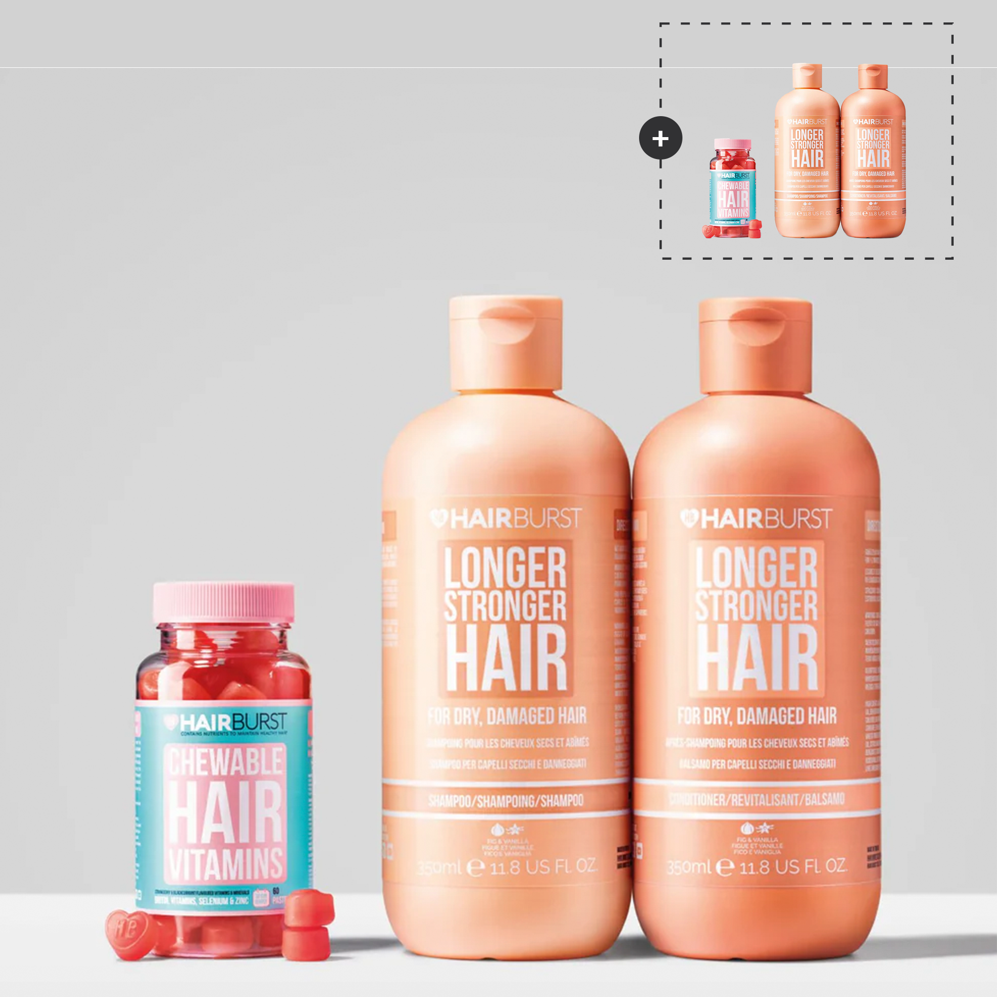 Fruchtgummi Haarvitamine, Shampoo & Spülung Kombipaket
