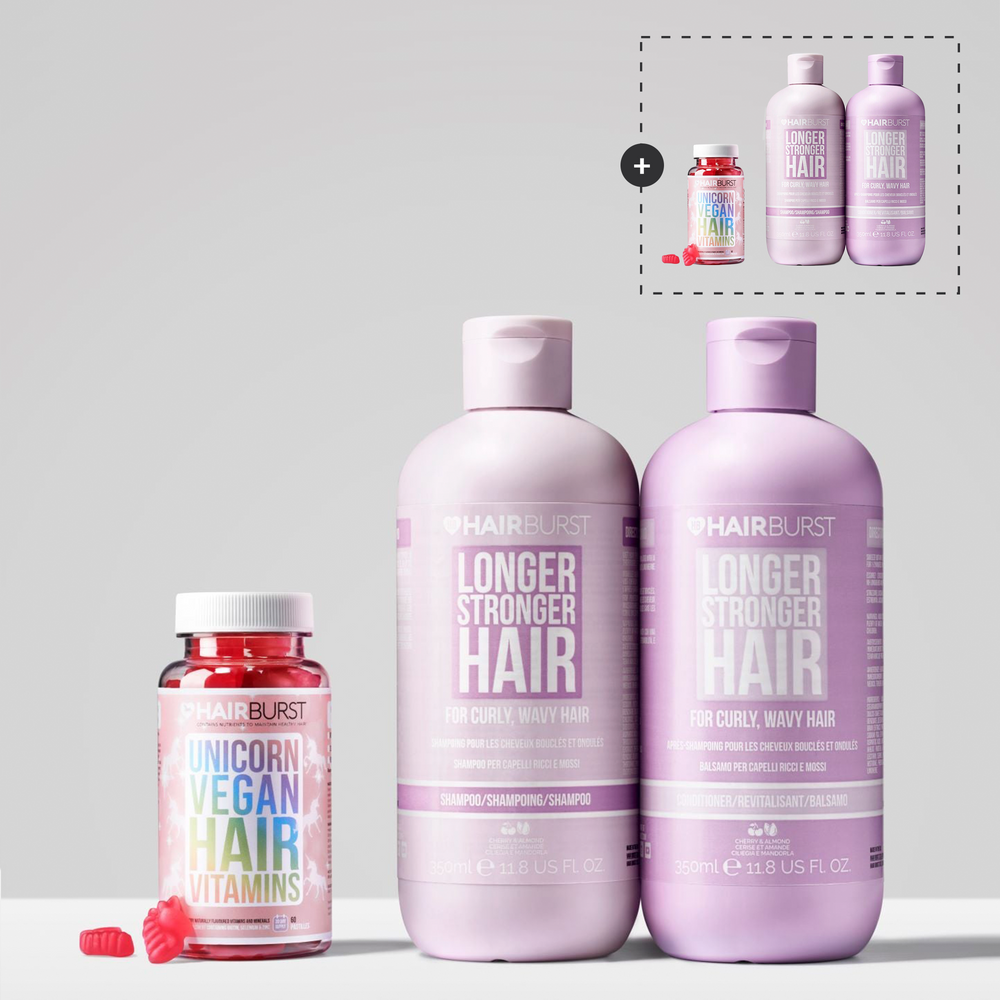 Vegane Einhorn Haarvitamine für schnelleres Wachstum Kombipaket